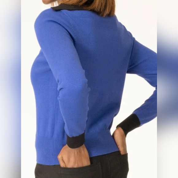 Area Stars X Bloomingdales Blue and Black Women's Cardigan. Sz M NWT - Picture 3 of 9